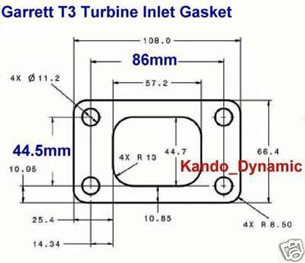 TRITDT Turbocharger Turbo Gasket Set For Garrett T3 Turbine Inlet & Oil side