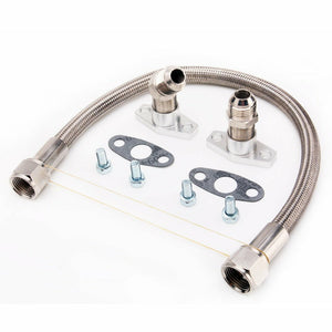 Fits Garrett GT25R GT28R GT30R GT35R B.B Turbo Oil Drain Line Kit M8 10AN 35cm