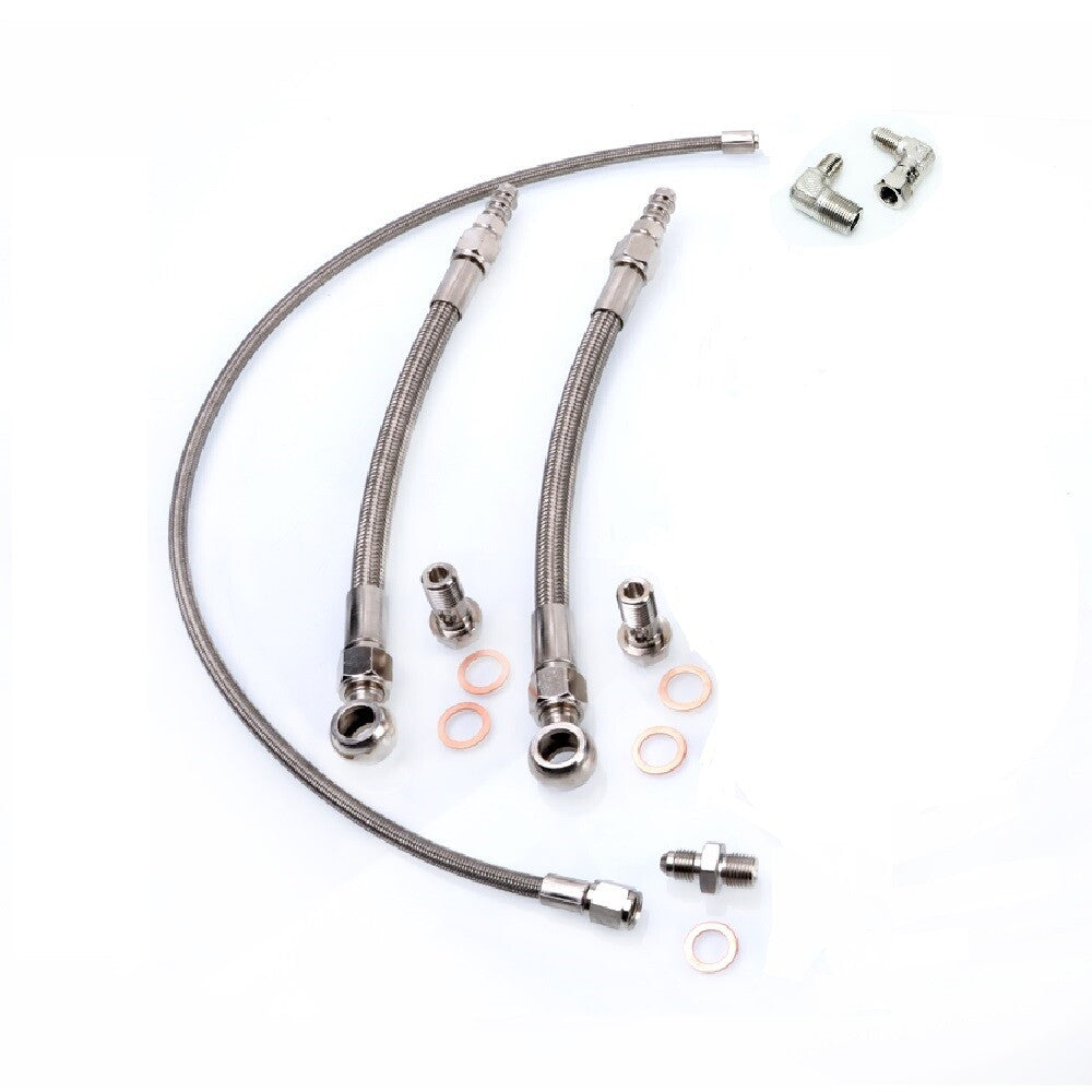 TRITDT Oil Feed and Water Line Kit 6AN for 4G63T DSM 1G 2G Eclipse w/ MHI TD05H