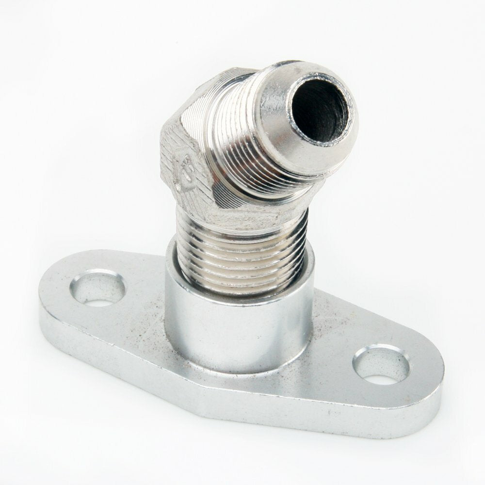TRITDT Turbo Oil Return Flange Kit 45 deg -8AN flare Fits Garrett T3 T4