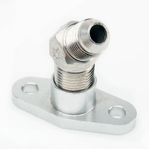 TRITDT Turbo Oil Return Flange Kit 45 deg -8AN flare Fits Garrett T3 T4