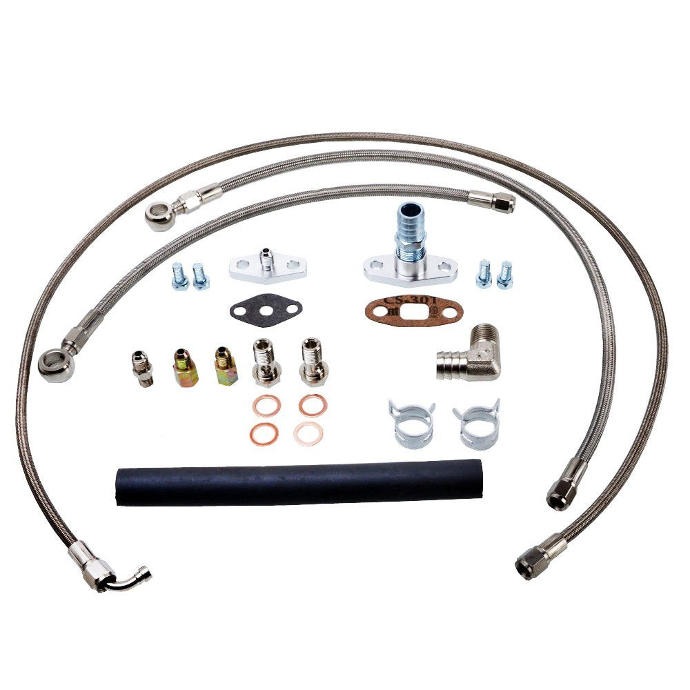 TRITDT Turbo Oil / Water Line Kit Fit Nissan TD42 Safari Patrol GQ w/ HT18 turbo