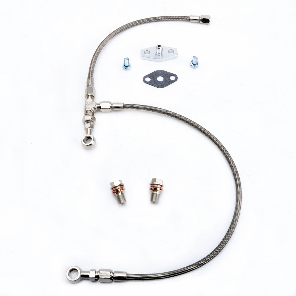 Fits SUBARU 02~06 WRX / 04~14 STI w/ T3 T04B T04E AVCS/Turbo Oil Feed Line Kit