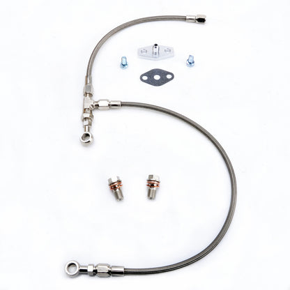 Fits SUBARU 02~06 WRX / 04~14 STI w/ T3 T04B T04E AVCS/Turbo Oil Feed Line Kit