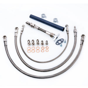 Fits RB20DET RB25DET w/ GT3076R GT3582R B.B. Top Mount Oil and Water Line Kit