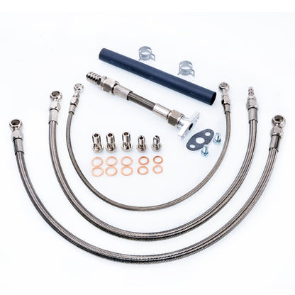 Fits RB20DET RB25DET w/ GT3076R GT3582R B.B. Top Mount Oil and Water Line Kit