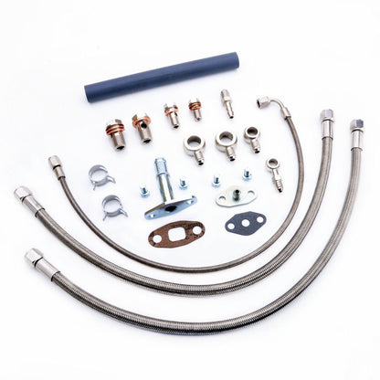 TRITDT Fits RB25DET w/ Garret T04Z Turbo Oil & Water Line Kit (Oil Feed Flange)